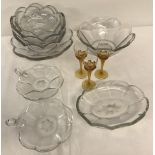 A quantity of vintage Chippendale Krys-tol glass ware.