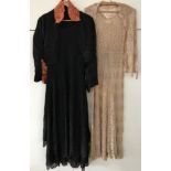2 1930's evening dresses with matching jackets.