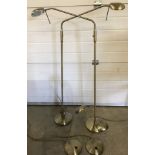 2 modern brushed bronze effect adjustable floor standing lamps.