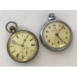 An Ingersoll Triumph chrome cased pocket watch in need of repair.
