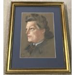 Houston Russel - pastel. Portrait of Iris Maud Roythorne (nee Morter) b. 1906 Swardeston Norfolk