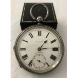 A silver pocket watch, H Stone, Leeds. Hallmarked Birmingham 1903.
