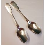 2 750 silver dessert spoons with monogrammed handles.