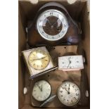 A collection of vintage clocks.