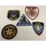 5 fabric patches to include Police dept, Sheriff's dept and Fire Department.
