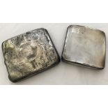 2 hallmarked silver cigarette cases.