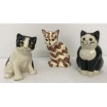 An Art pottery Winstanley Kensington black and white cat numbered 5 to base.