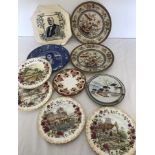 A collection of antique and vintage plates.
