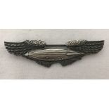 German WWII pattern Airship Zeppelin Pilot wings pin back badge.
