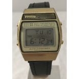 A vintage LCD quartz digital alarm chronograph watch by Seiko.