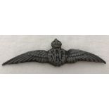 A WWII pattern Royal Flying Corps pilots wing pin back badge.