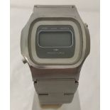 A vintage 1970's Jaquet-Droz LCD stainless steel cased watch (1504).