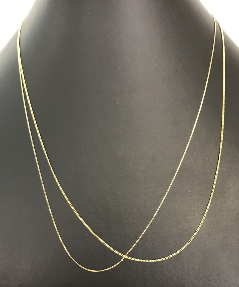 2 9ct gold fine chains. Both 18 inches long.
