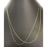 2 9ct gold fine chains. Both 18 inches long.