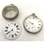 A Jordan & Benet silver pocket watch case and enamel face together with a silver pocket watch.