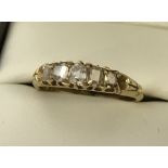 An 18ct yellow gold, 5 stone old mine cut diamond ring.