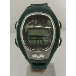 A Marvel 2008 Incredible Hulk digital wristwatch.