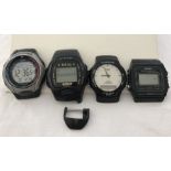 4 vintage gents digital watch heads.