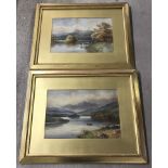 A pair of framed and glazed water colours by H. Lawes.