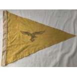 A WWII pattern Luftwaffe Afrika Korps yellow pennant.