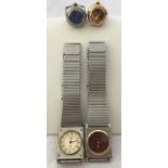 2 stainless steel cased Adaca wristwatches together with 2 ring watches.