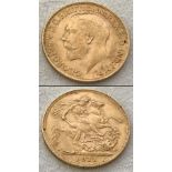 A 1911 George V Sovereign. British Mint. George & Dragon