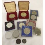 A quantity of assorted medallions.