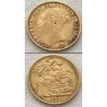 An 1887 Victoria bun head Sovereign. Sydney Mint. George & Dragon