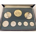 Boxed Sterling Silver proof Coinage of Belize set. Dated 1974.