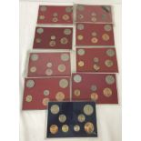 9 cased coinage of Great Britain sets. One dating from 1964, the others dating from 1967.