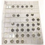 33 x full silver Three pence coins.