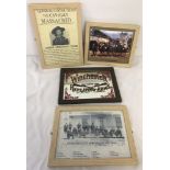 3 framed and glazed Wild West posters together with a Winchester Repeating Arms mirror.