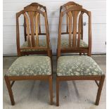 4 Parker Knoll light wood high back dining chairs.