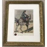 Menzel watercolour of an Officer on horse back, signed to lower right.