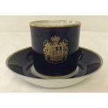 An early 20th century Imperial Russian cup & saucer by the M.S. Kuznetsov Porcelain Factory.
