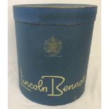 A vintage Lincoln Bennet, by appointment Hat makers lidded hat box.