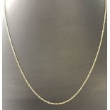 A fine 9ct gold rope chain.