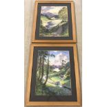 A pair of watercolours of landscape scenes, signed Lawrenson.