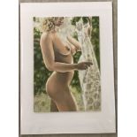 Krys Leach oil on board of a nude 'Summer Dress'.