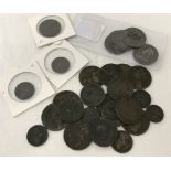 A collection of Georgian and Victorian British pennies & half pennies.