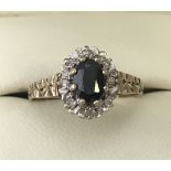 A 9ct gold sapphire dress ring.