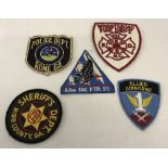 5 fabric patches to include Police dept, Sheriff's dept and Fire Department.