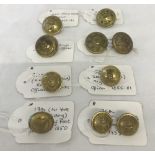 A collection of 10 original Victorian military Officer's buttons - c1850's.