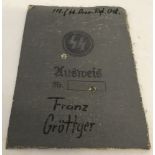 WWII pattern German Waffen SS Auweis (ID Card).