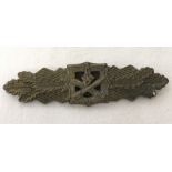 WWII pattern German bronze pin back combat clasp.