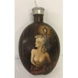 WWII pattern D.A.K (Africa Corps) Trench Art husk covered water bottle.