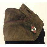 WWII pattern Hitler Youth side cap with late war pattern ersatz diamond cap badge.