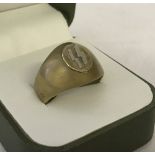 WWII pattern German Waffen SS ring made from a coin.