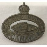 WWII pattern Essex Tank Regiment cap badge (Canadian).