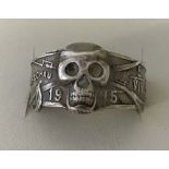 WWI pattern German "Brunswicks" ring with skull motif.